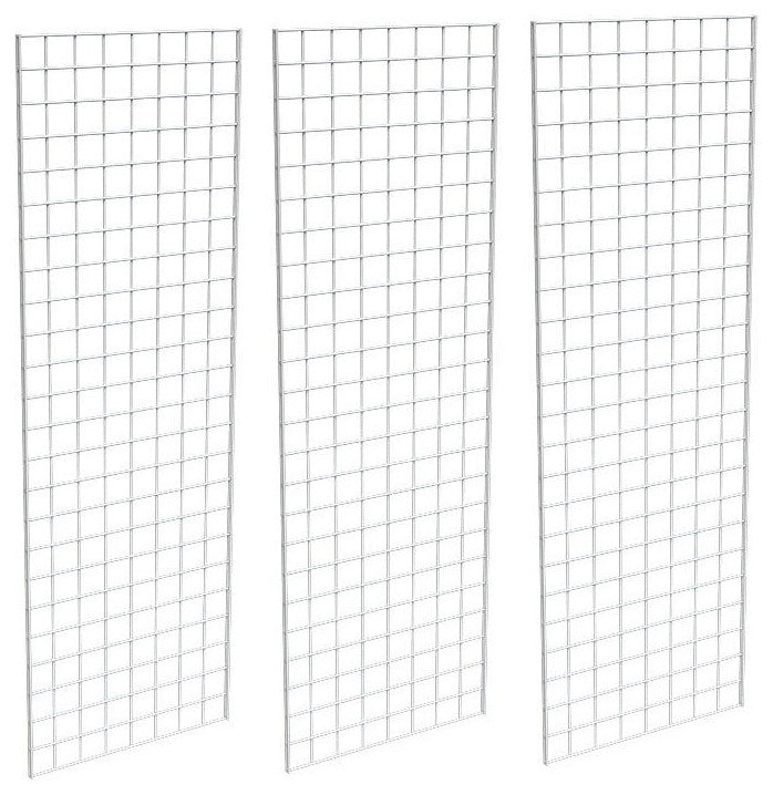 Only Hangers Gridwall Panel, 2'x6', Pack of 3, White