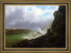 Ferdinand Richardt a View of Niagara Falls Framed Premium Canvas Print, 18"x27"