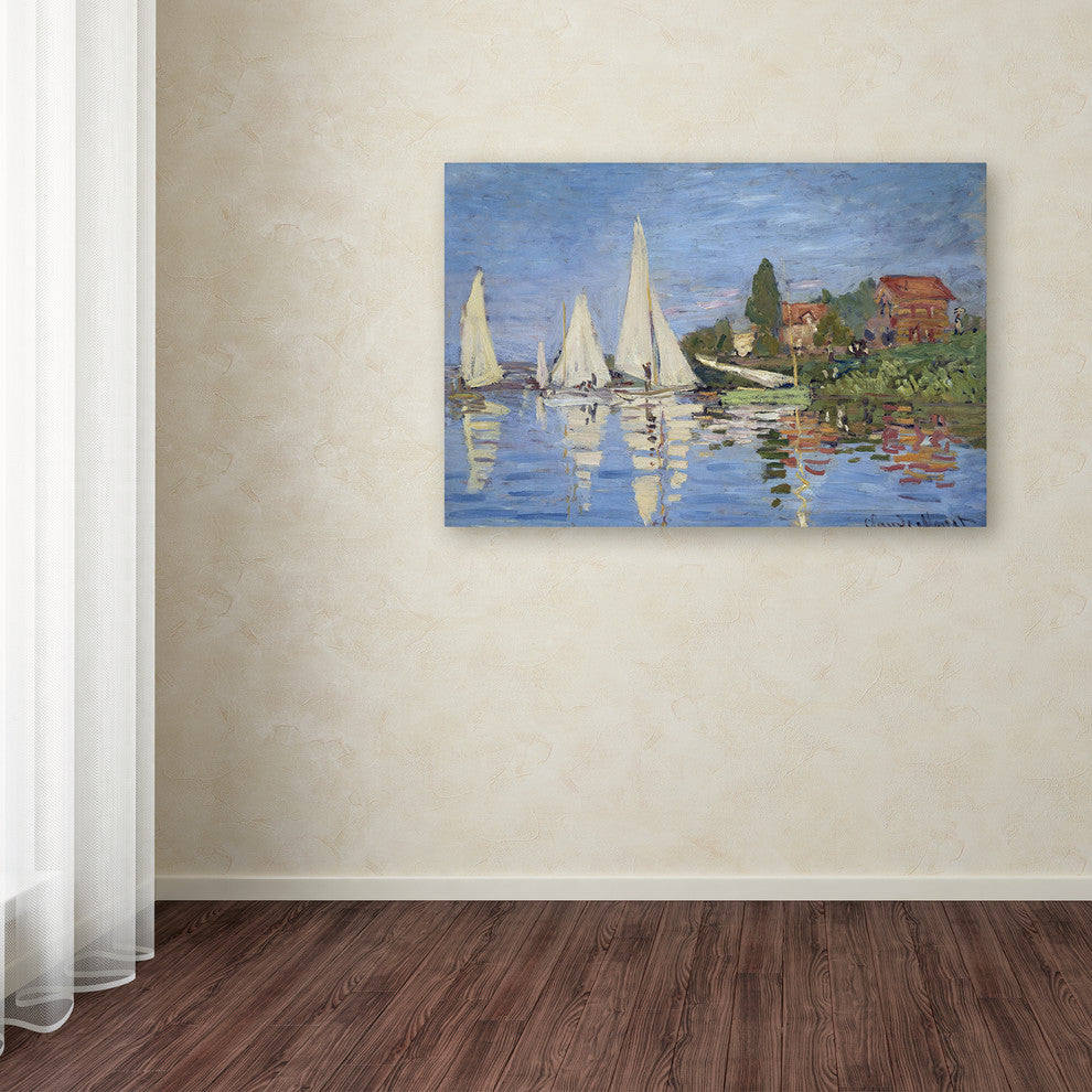 Claude Monet 'Regatta at Argenteuil' Canvas Art, 24x16