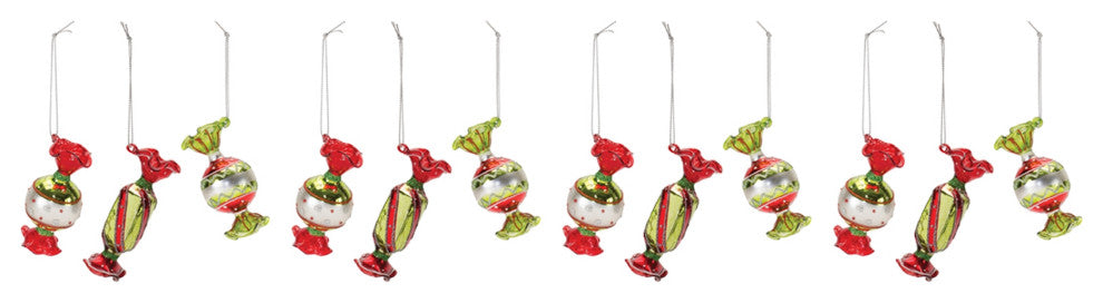 Glass Wrapped Candy Ornament, 12-Piece Set