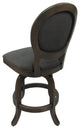 Swivel Wood Counter 26" Stool, 500, Melina Base, Charcoal Twill, Rustic Pewter