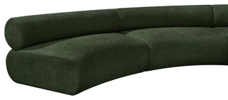 Bale Cream Chenille Fabric Modular Sofa, Green, 8-Piece, Arc Shaped