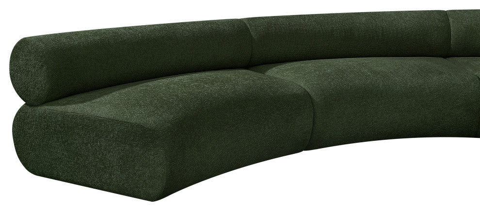 Bale Cream Chenille Fabric Modular Sofa, Green, 8-Piece, Arc Shaped