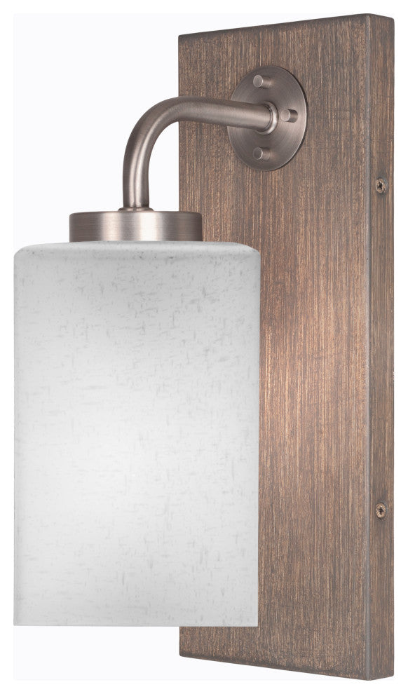 Oxbridge Wall Sconce, Graphite & Painted Distressed Metal, 4" White Muslin