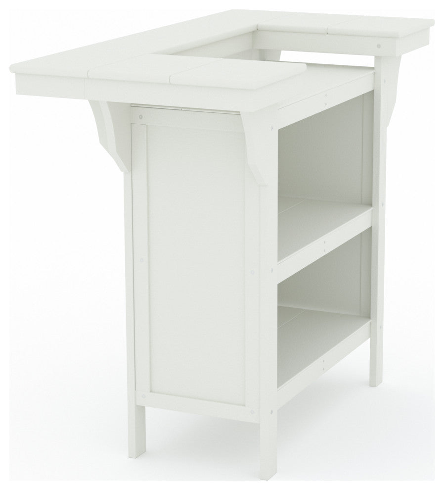 LuXeo Bailey-Cabo Serving Counter 3-Piece Set, White