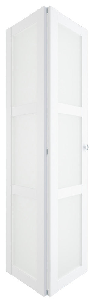 3-lite Frosted Glass Bi-Fold Door with Installation Hardware Kit, 36"w X 78"h