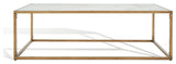Safavieh Couture Brynna Rectangle Marble Coffee Table White/Bronze