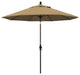 9' Bronze Collar Tilt Lift Fiberglass Rib Aluminum Umbrella, Olefin, Straw