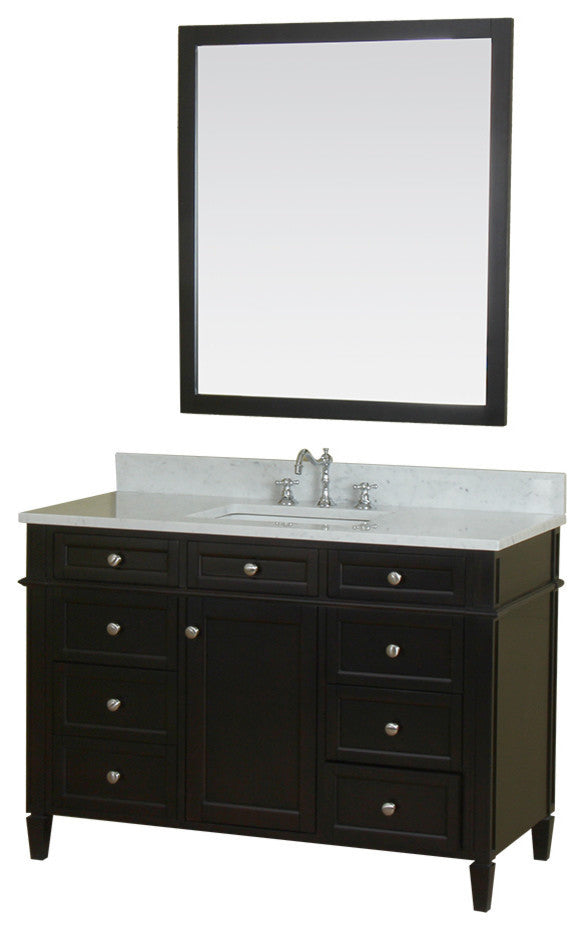 Samantha 48" Bathroom Vanity With Carrera Marble Top