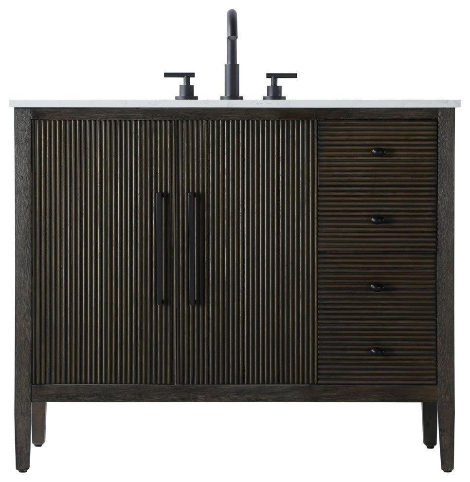 Home Living 42" Single Bathroom Vanity, Chocolate Oak