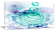 "Glossy Light Blue Fractal Flower" Floral Wall Art Canvas, 40"x20"