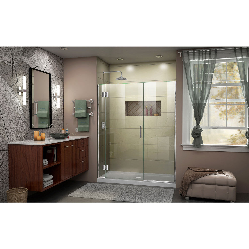 DreamLine Unidoor-X 49, 49.5" Hinged Shower Door, Chrome