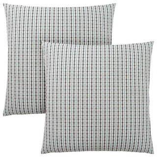 Pillows Set Of 2 18 X 18 Square Accent Sofa Couch Bedroom Polyester Blue