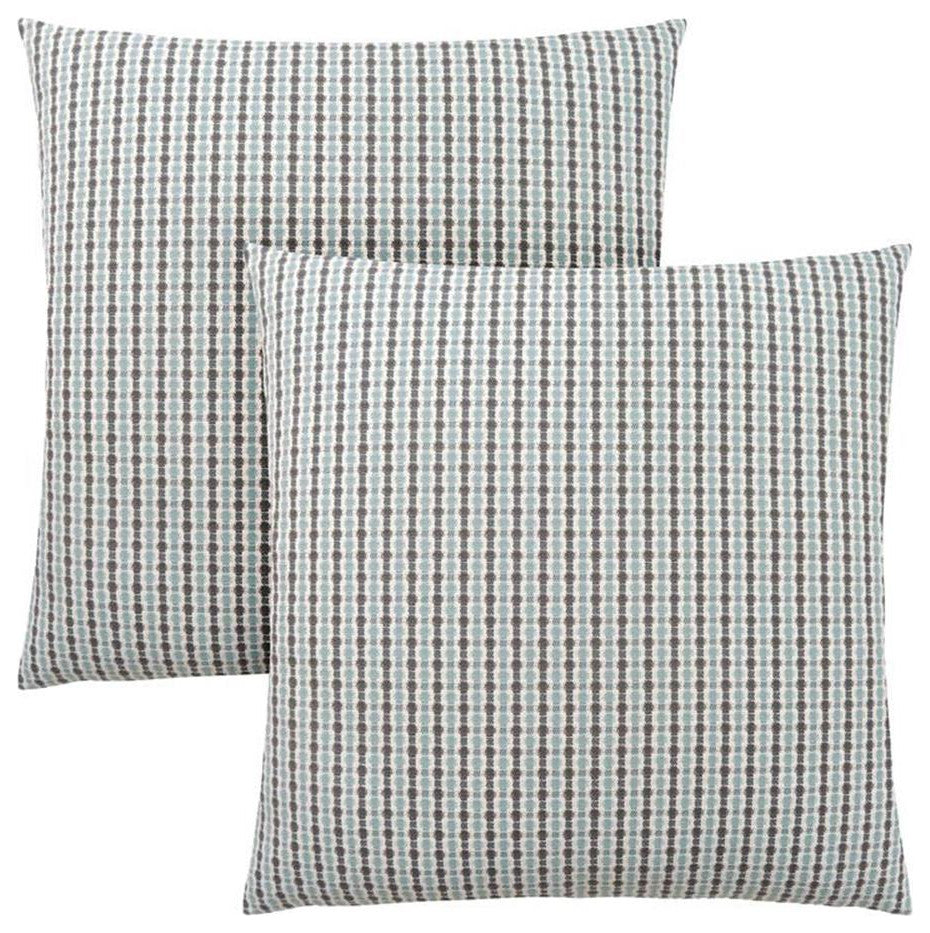 Pillows Set Of 2 18 X 18 Square Accent Sofa Couch Bedroom Polyester Blue