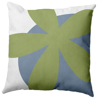 Bold Flower Polyester Indoor Pillow, Apple Green, 16"x16"