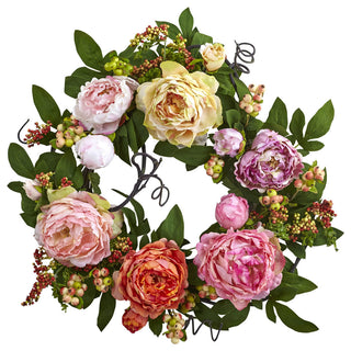 20'' Mixed Peony & Berry Wreath
