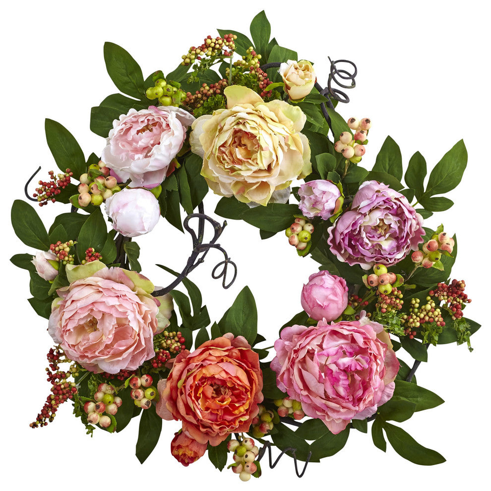 20'' Mixed Peony & Berry Wreath