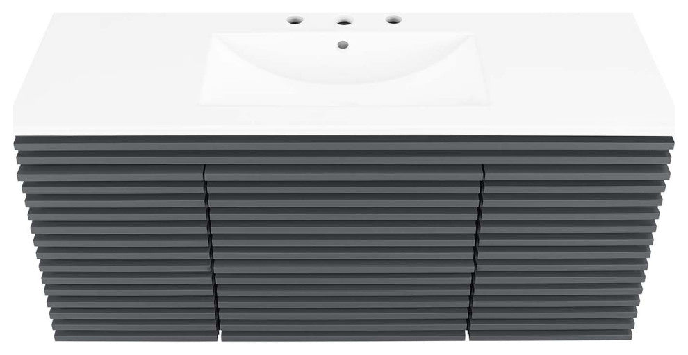 Render 48" Wall-Mount Bathroom Vanity, Gray White