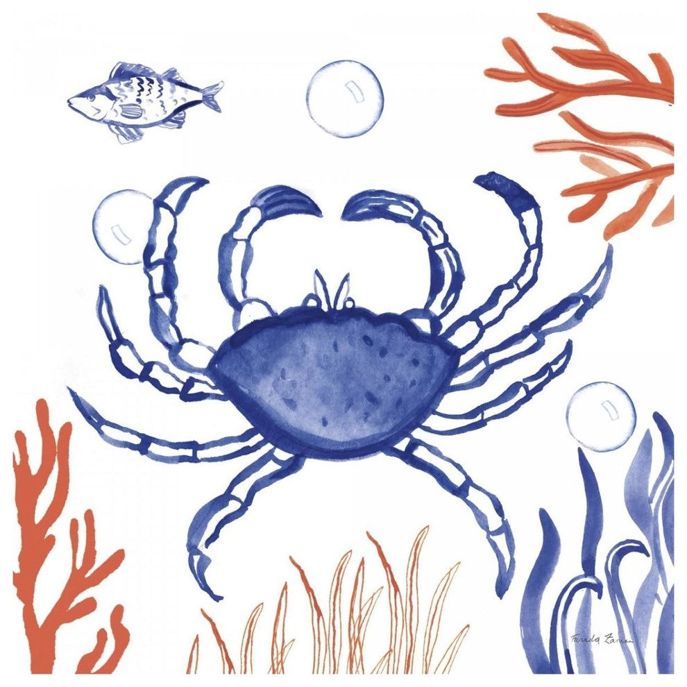 "Coastal Jewels V" Digital Paper Print by Farida Zaman, 38"x38"