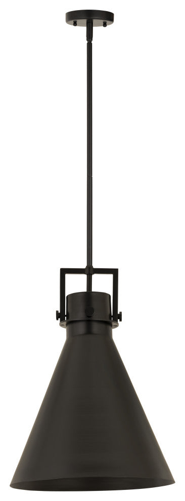Innovations Lighting 710-1S-BK-M711-14BK-LED Newton Cone 1 Light 14" Pendant