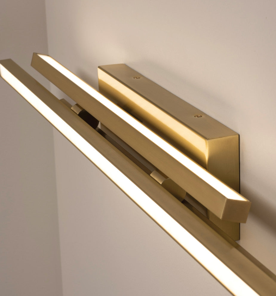 Indra 36" LED Vanity, Satin Brass