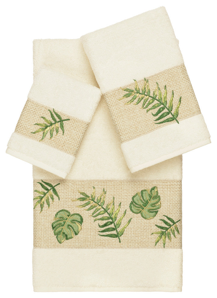 Zoe 3 Piece Embellished Towel Set