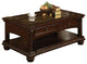 Rectangular Coffee Table With 2 Drawers, Cherry