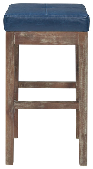 Valencia Backless Leather Counter Stool, Vintage Blue, Bonded Leather