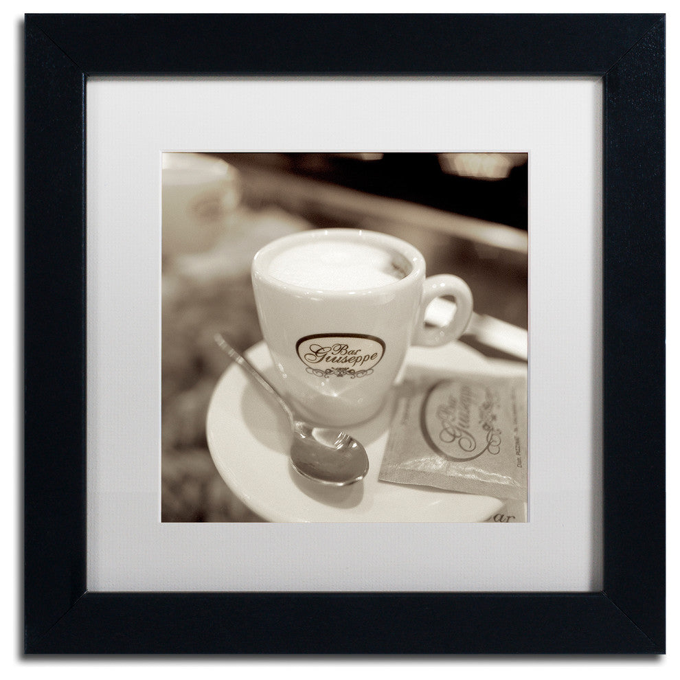 Alan Blaustein ''Bar Giuseppe'' Art, Black Frame, White Mat, 11x11