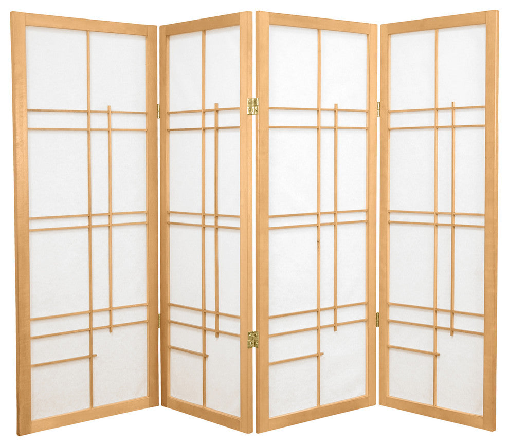 4' Tall Eudes Shoji Screen, Natural, 4 Panels