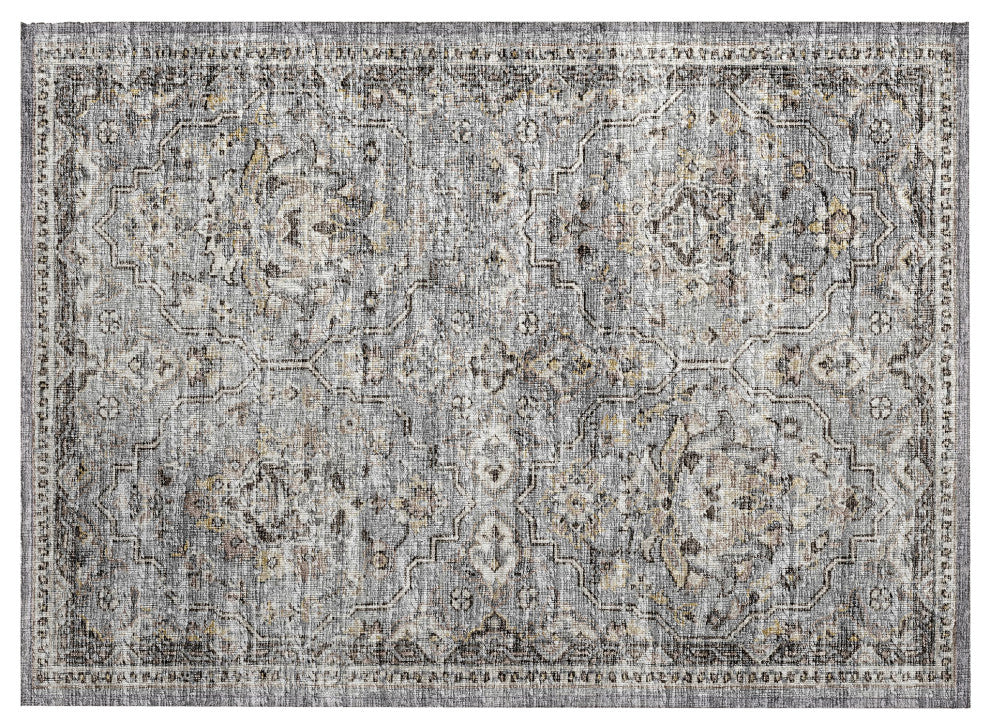 Indoor/Outdoor Marbella MB4 Silver Machine Washable 1'8" x 2'6" Rug