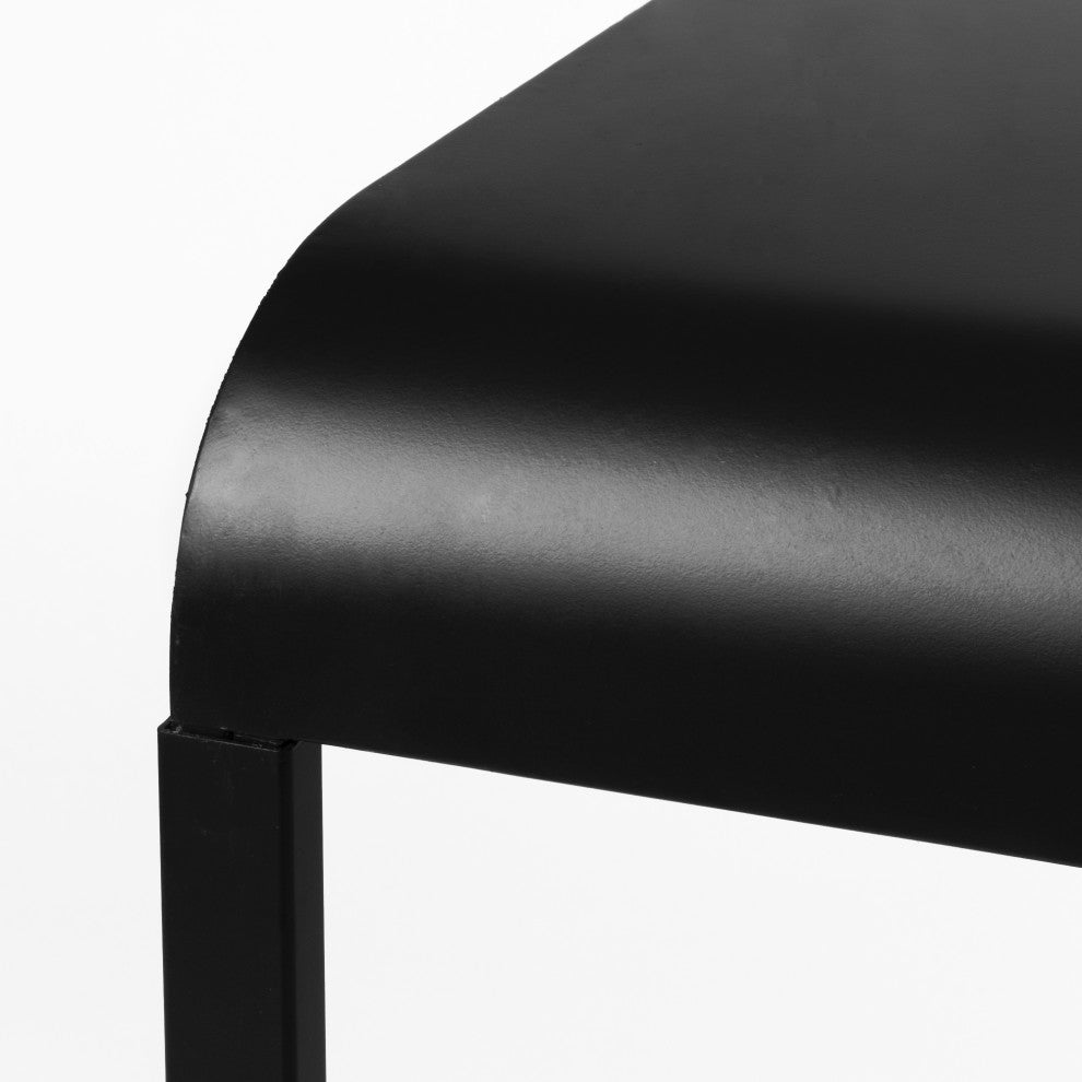 American Art Decor Black Portable C-Shaped Desk