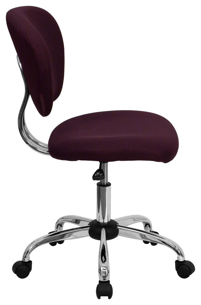 Flash Furniture Mid-Back Burgundy Mesh Task Chair With Chrome Base