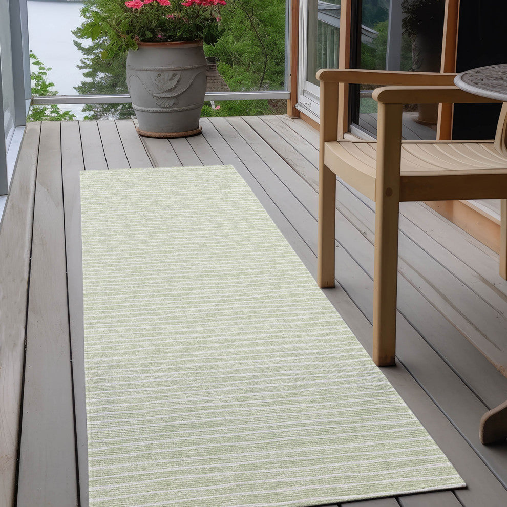 Indoor/Outdoor Laidley LA1 Mist Machine Washable 2'3" x 10' Rug
