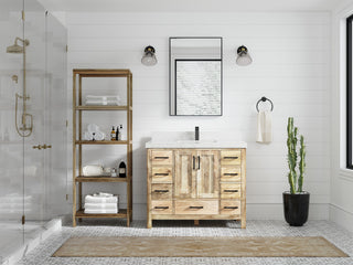 Malibu Mango 42 Single Sink Bath Vanity in White Washed 2" Empira Quartz