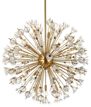 Victor 32" Crystal Starburst Round Pendant, Gold