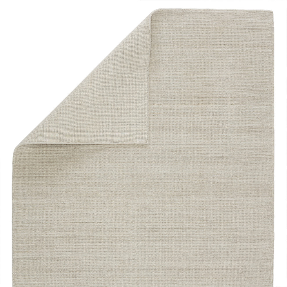 Jaipur Living Danan Handmade Indoor/ Outdoor Solid Rug, Ivory/Light Gray, 12'x15
