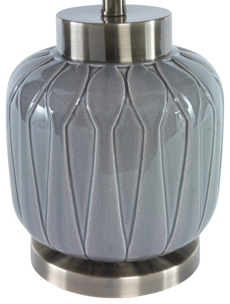 Uttermost Zahlia 1 Light 32" Tall Aged Ceramic Lamp, Gray