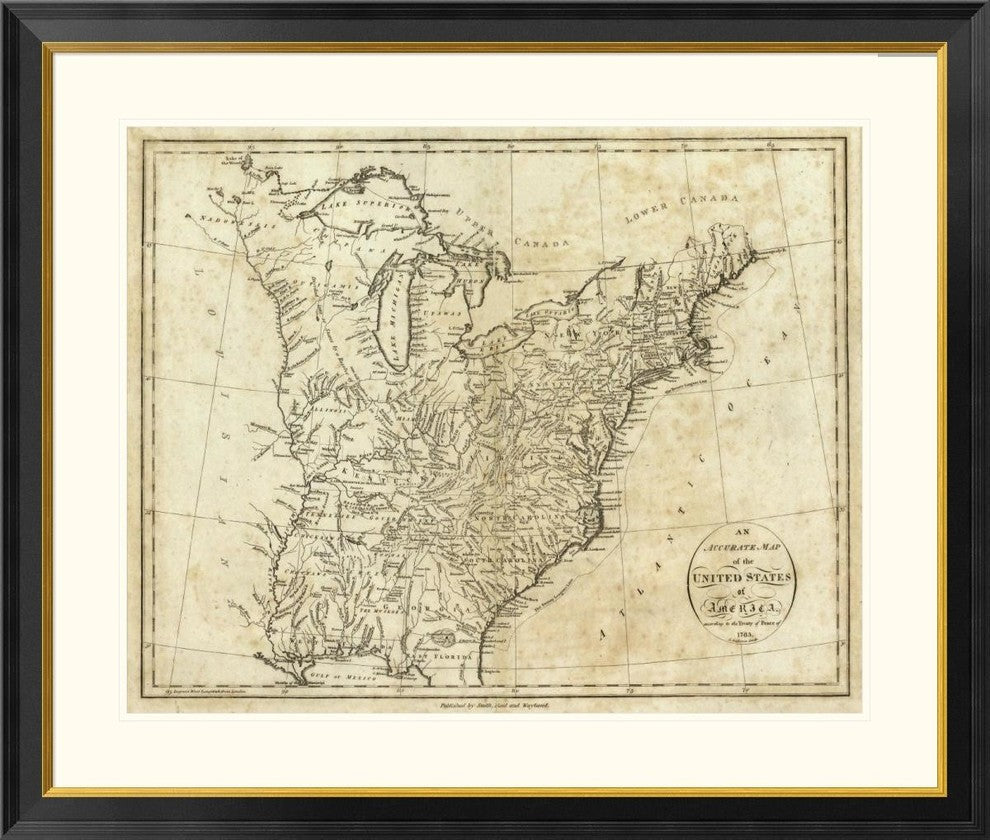 "Map of the United States of America, 1796"  by John Reid, 40x34"