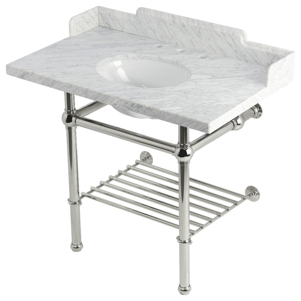 LMS3630MBB6 36" Console Sink with Brass Legs (8-Inch, 3 Hole)