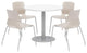 Olio Designs Round 36in Lola Dining Set - White Table - Moonbeam Chairs