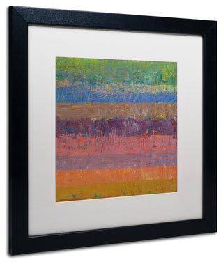 Michelle Calkins 'Pink Line' Matted Framed Art, 16x16