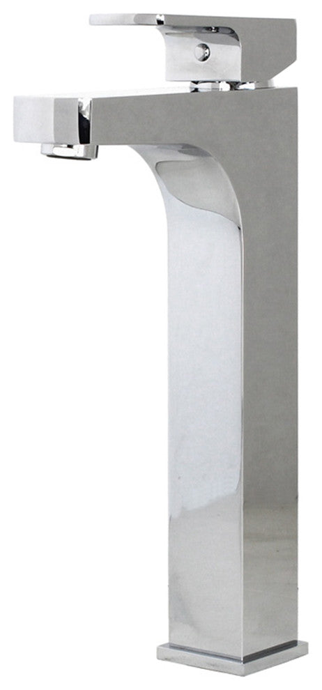 Lewis Solid Brass Square Single hole Bathroom Vanity Faucet, Chrome