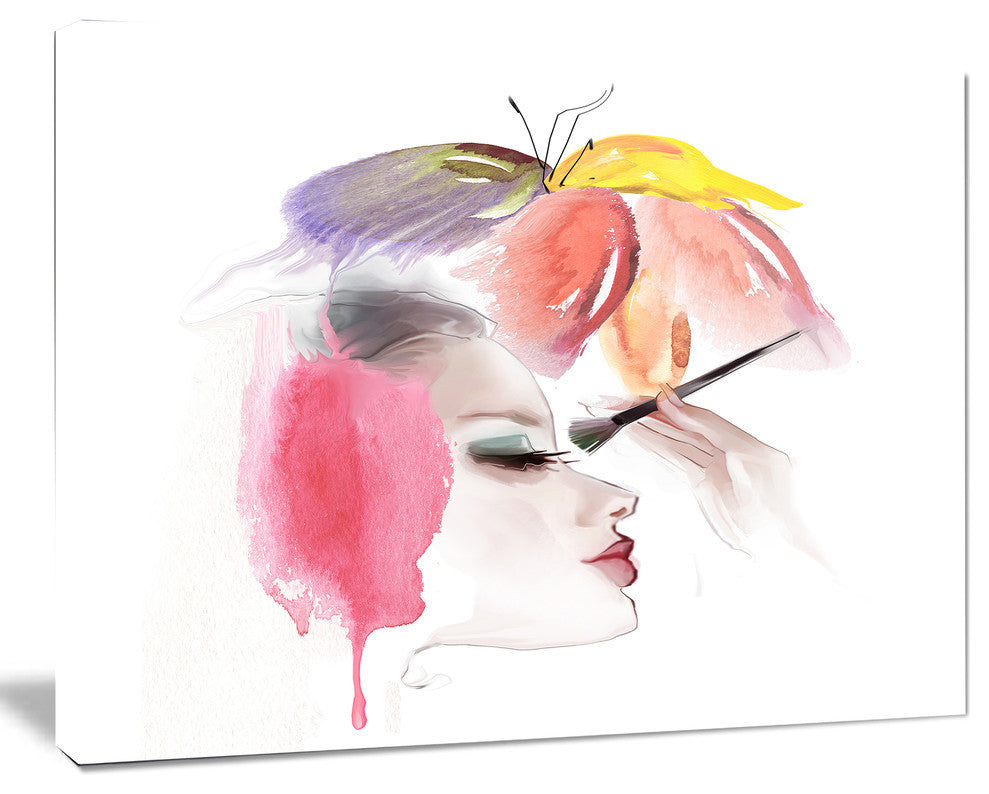 Eye Lash Face Woman Cosmetic, Portrait Canvas Art Print, 40"x30"