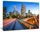 "Downtown La With Traffic Trail" Cityscape Canvas print, 20"x12"