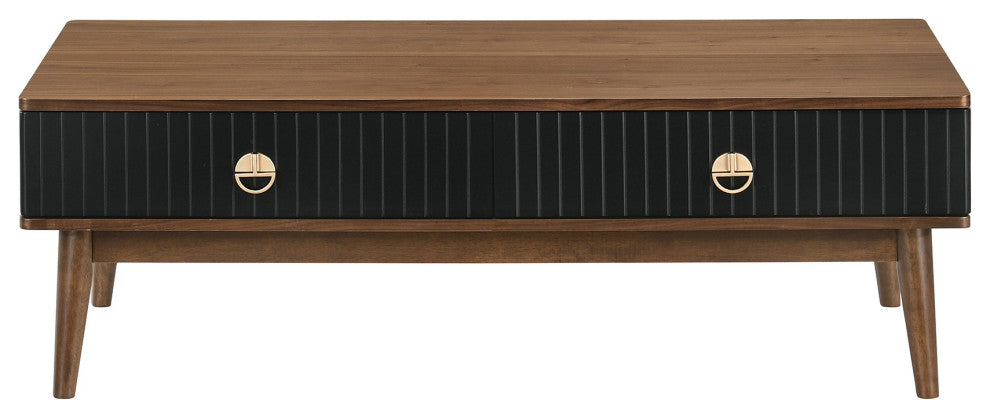 47" Brown Solid Wood Rectangular Coffee Table