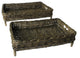 Set of Two Brown Rattan Trays