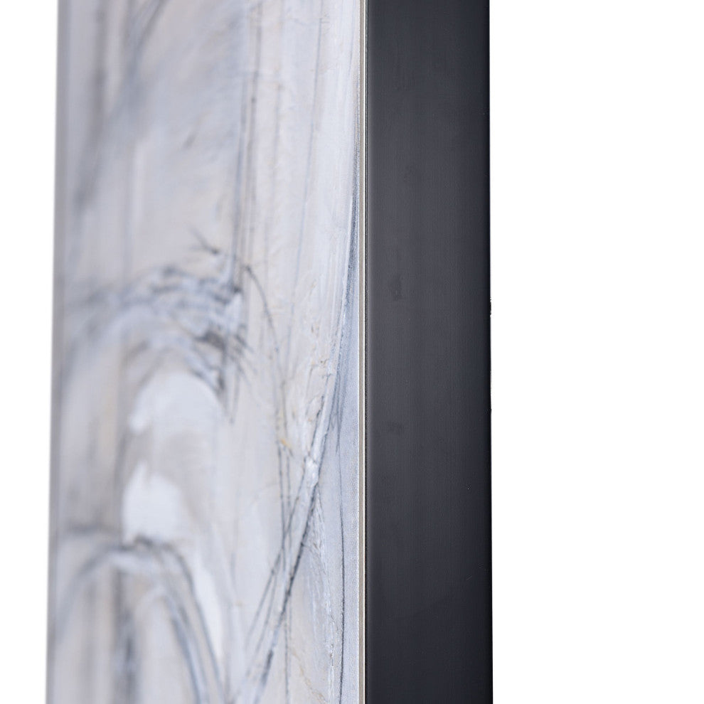 Rudiment II Hand Painted Abstract Framed Canvas 32"Wx47"H2"D