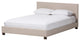Elizabeth Beige Fabric Upholstered Panel-Stitched Platform Bed, Queen
