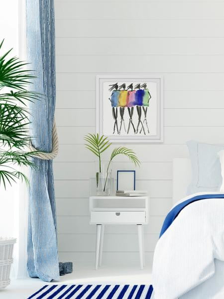 "Model Blush" Framed Painting Print, 12"x12"